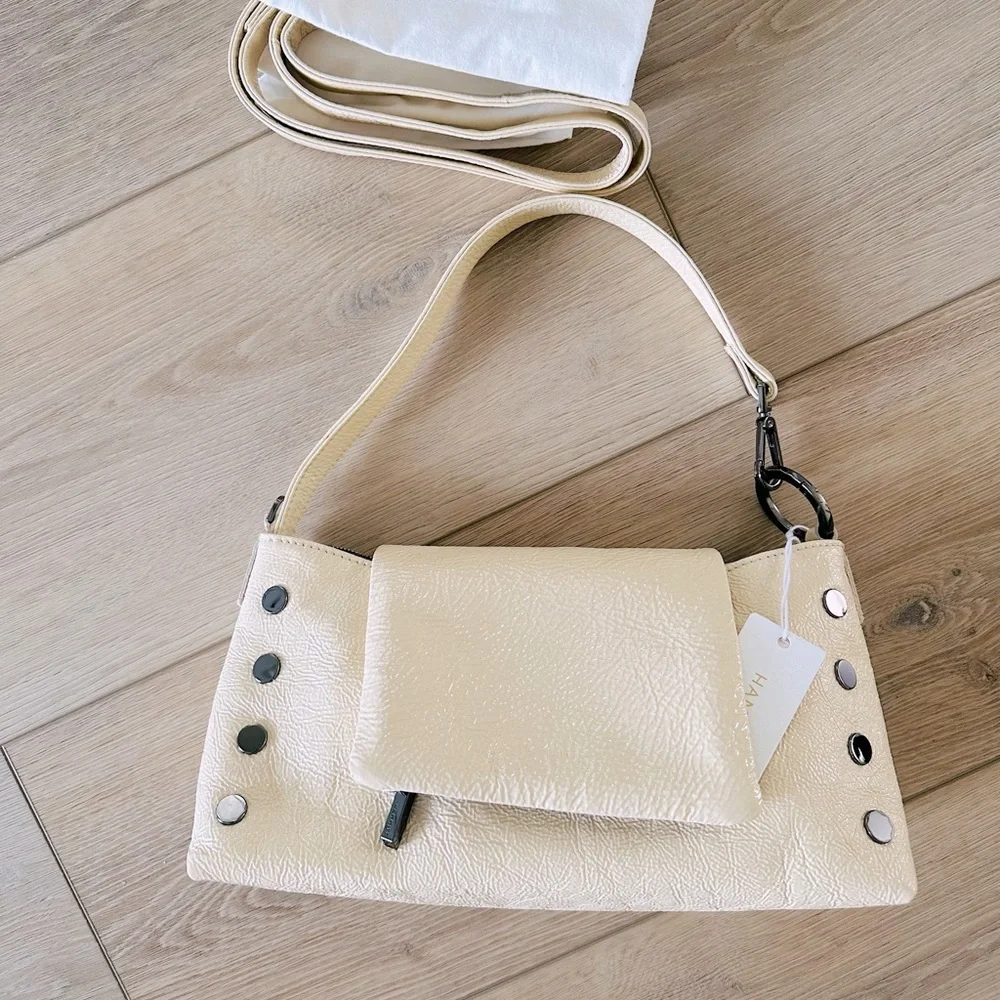 🆕✨ HAMMITT VIP Baguette Alabaster Glaze Patent Leather Shoulder Crossbody Bag - Picture 3 of 11